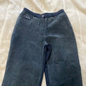 Blue suede pants